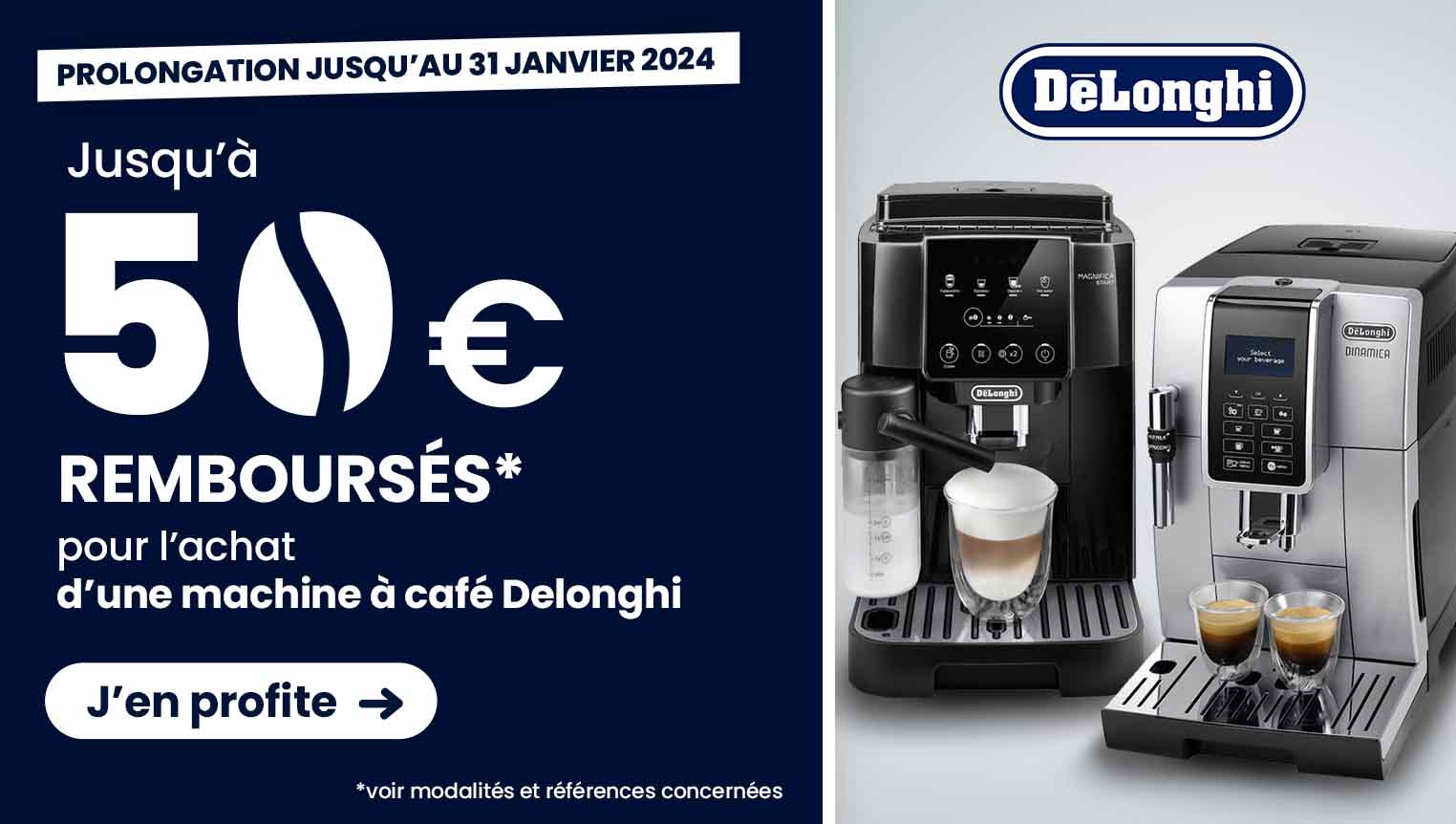 Nos offres promotionnelles sur les produits DeLonghi Coffee Webstore